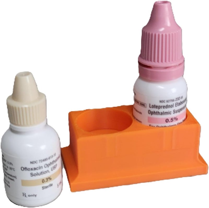 Znet3D Eye Drop Bottle Organizer, 2-Slot Stand (Orange) - Image 2